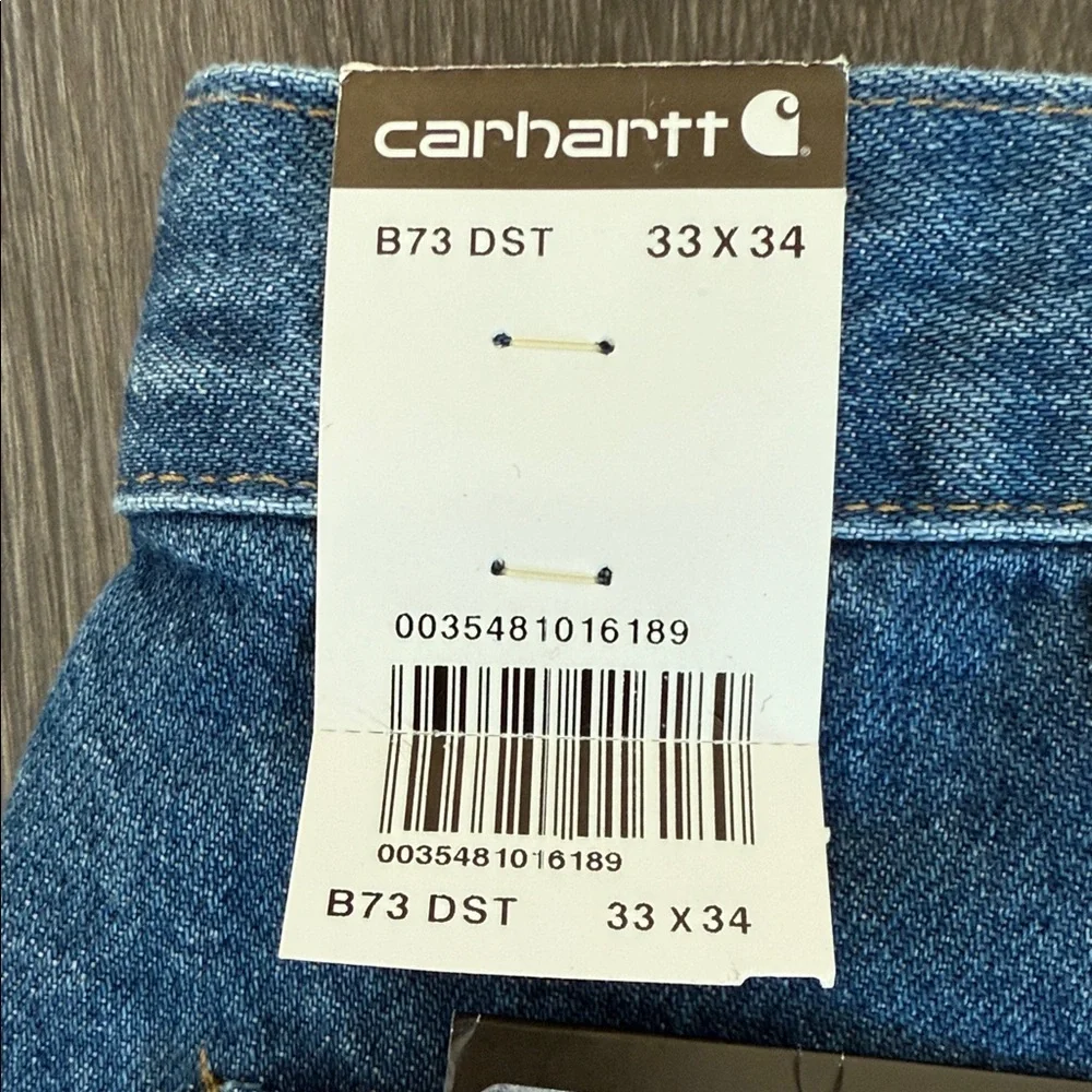Carhartt Men's Relaxed Fit Blue Jeans double front heavyweight denim - Picture 8 of 11